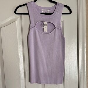 Anthropologie Lilac Ribbed Tank Top